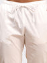 Men's Mustard And White Solid Cotton Blend Kurta Pyjama Set